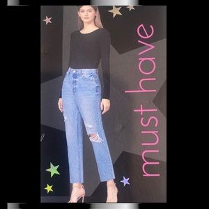 Simple Society super high rise straight studded Jeans